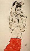 Egon Schiele Male nude with a Red Loincloth Spain oil painting artist